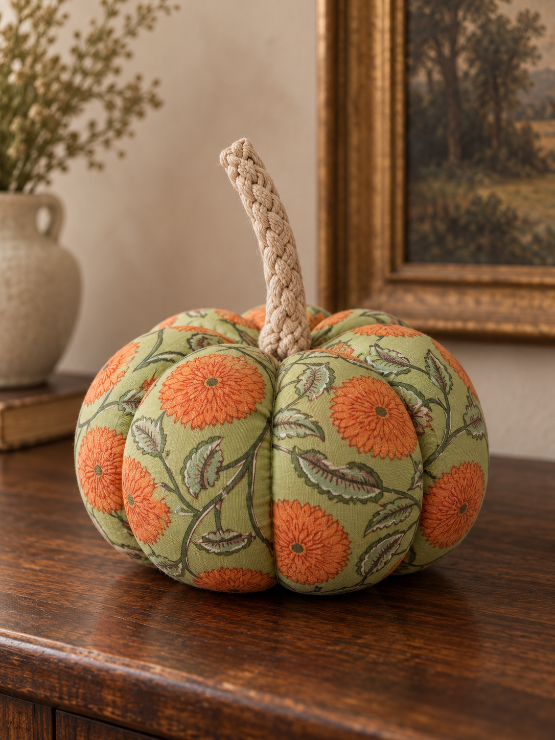 Heritage Block-Print Decorative Pumpkin