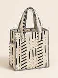 Oat Geometric Mini Tote Bag front view