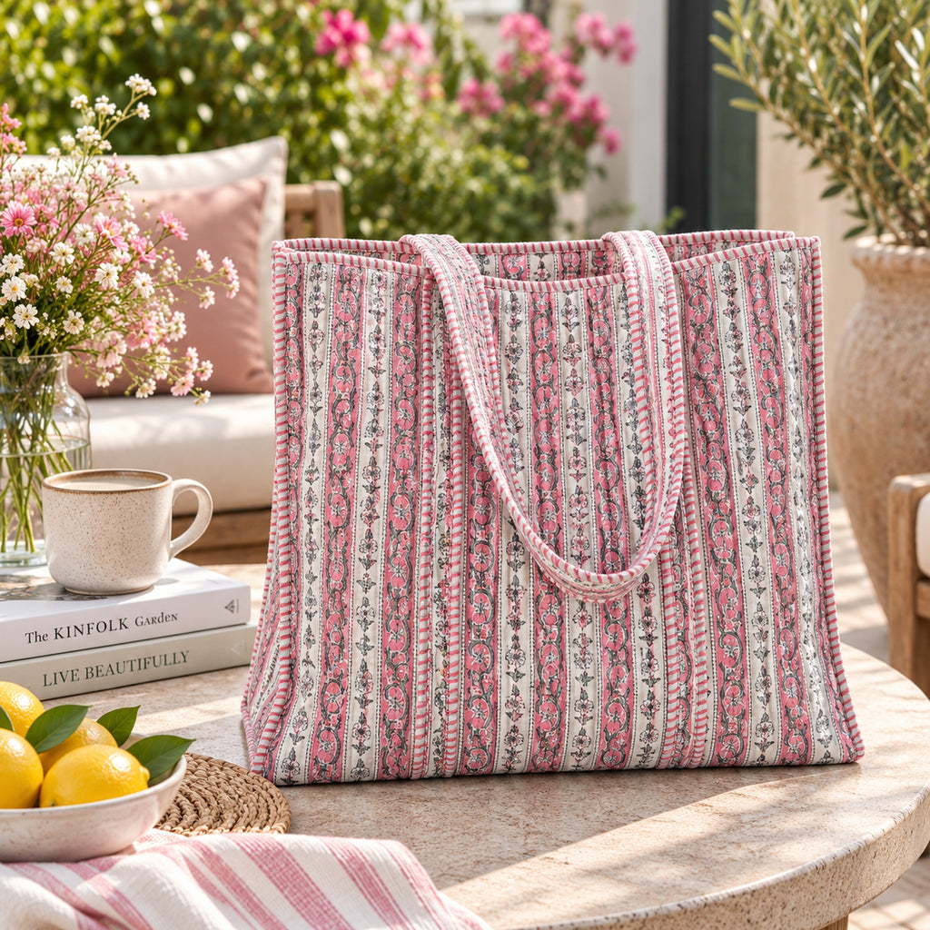 Blush Botanical Reversible Tote