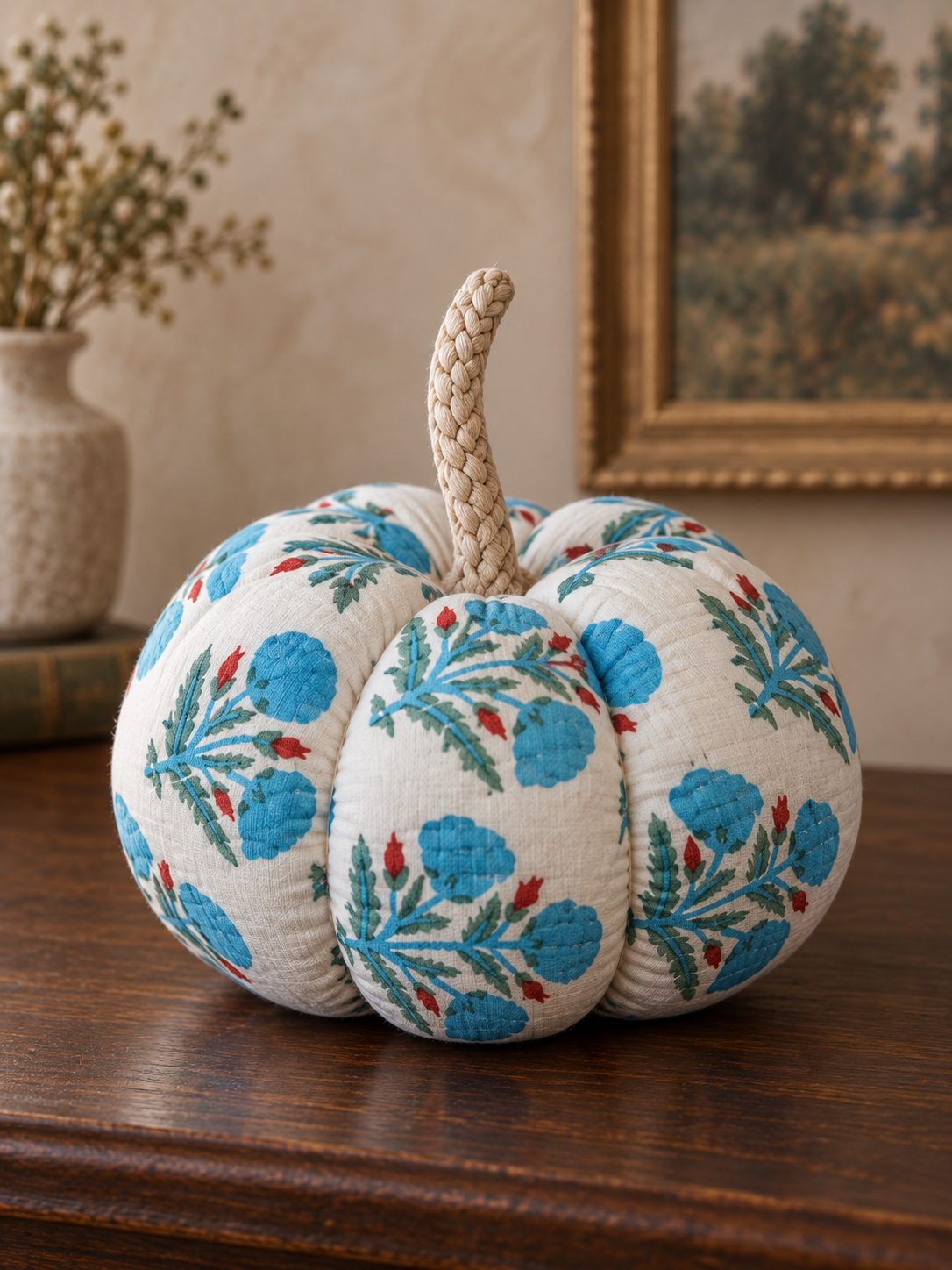 Heritage Block-Print Decorative Pumpkin