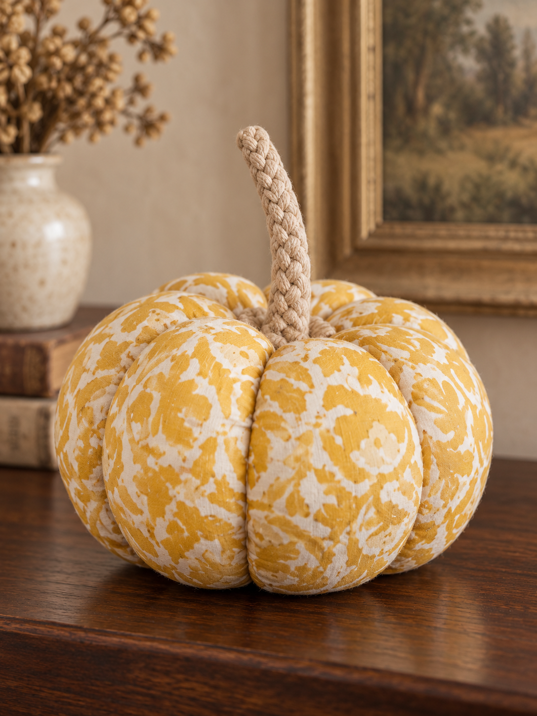 Heritage Block-Print Decorative Pumpkin