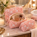 Peach Blossom Nested Pouch Set – Set of 3